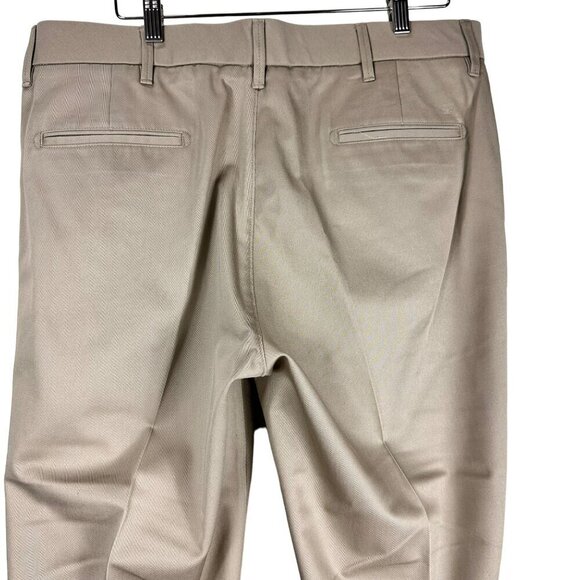 Haggar Dress Pants Mens 38x30 Khaki H26 Performance Flat Front Chino No Iron - Picture 6 of 11